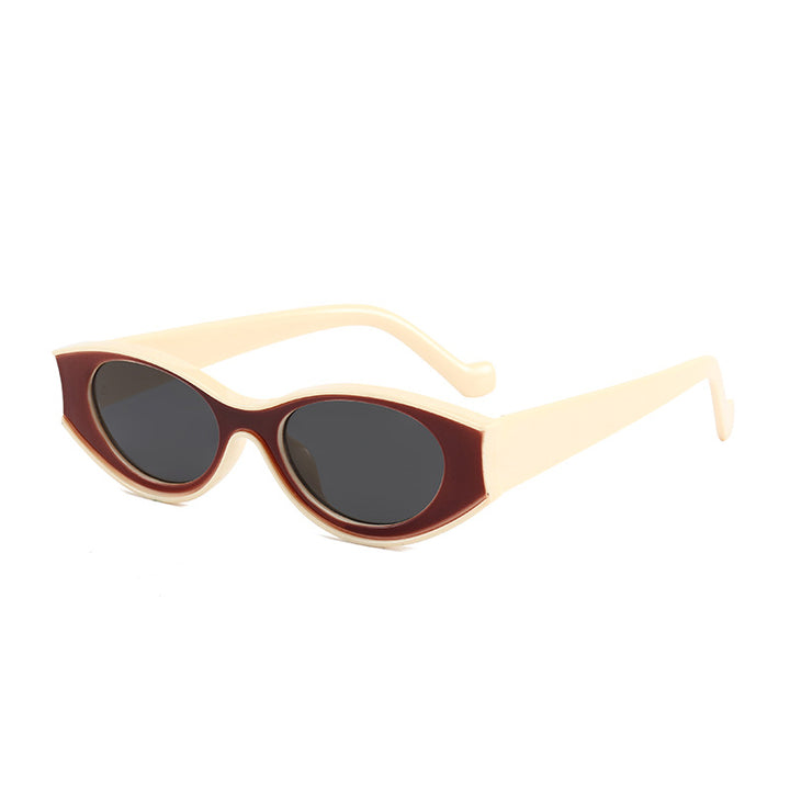 Damer Cat-Eye solbriller med kontrasterende rammedesign Luvikno