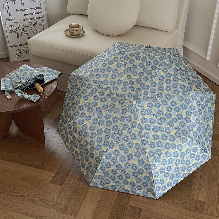 Dame Faltbar Regnparaply med elegant blomsterdesign Luvikno