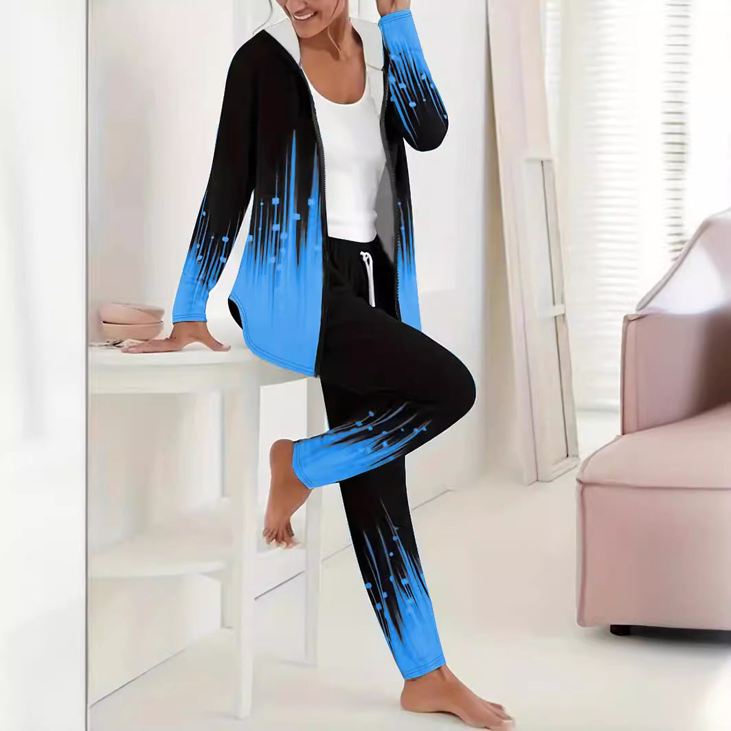 Naisten urheiluasu ainutlaatuisilla väriliukuefekteillä Luvik