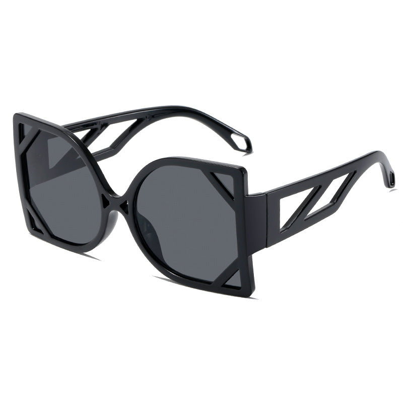 Dame geometrisk solbrille med eksklusiv design og UV-beskyttelse Luvikno