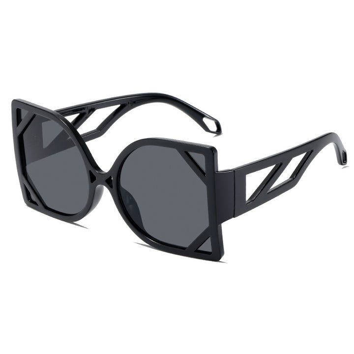 Dame geometrisk solbrille med eksklusiv design og UV-beskyttelse Luvikno