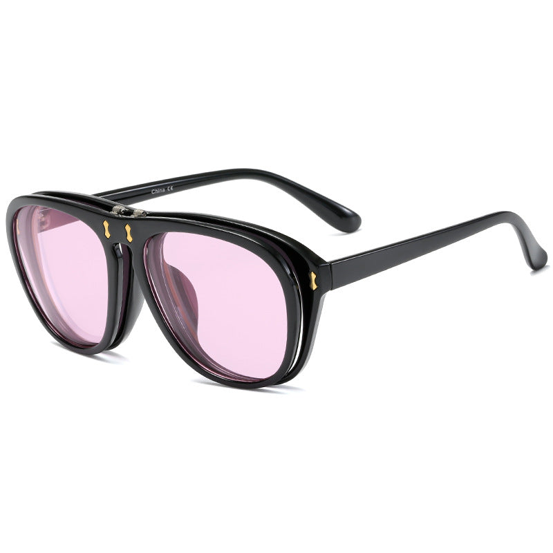 Dame moderne oversized solbrille med unik skjelldesign Luvikno