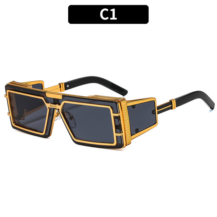 Dame Geometrisk Oversized Solbrille med luksuriøs ramme Luvikno