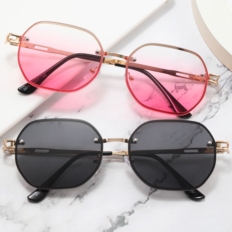 Dame Designer-solbrille i moderne åttekant-design Luvikno