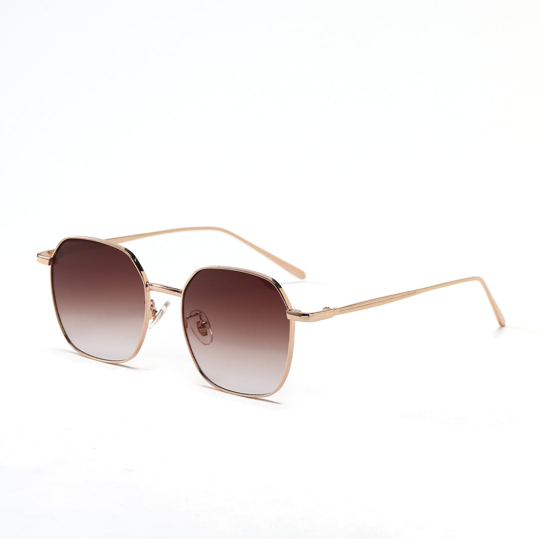 Dame geometrisk solbrille med moderne metallramme Luvikno