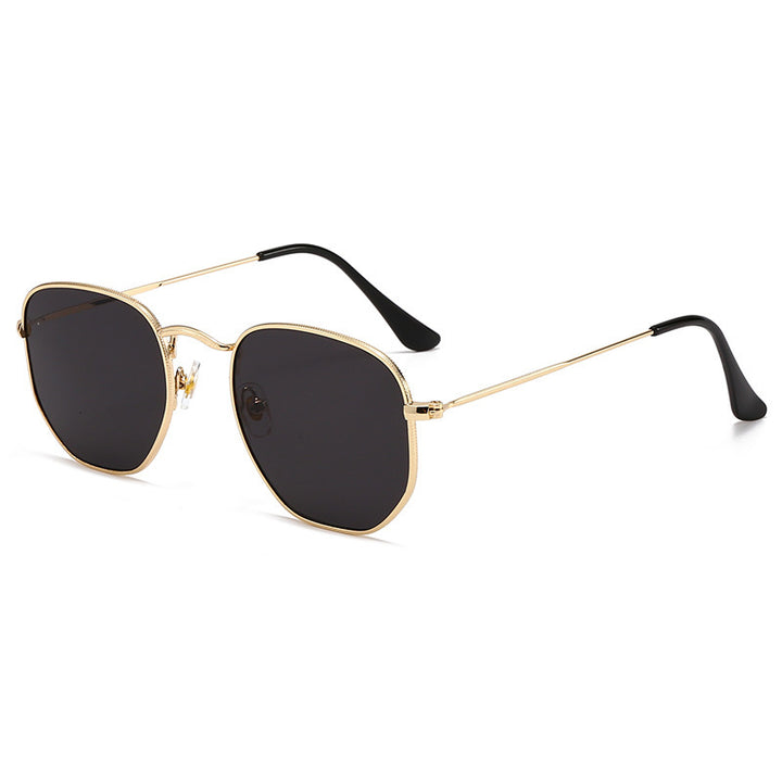 Dame Oversized solbriller med elegant gullmetallramme og solid UV-beskyttelse Luvikno