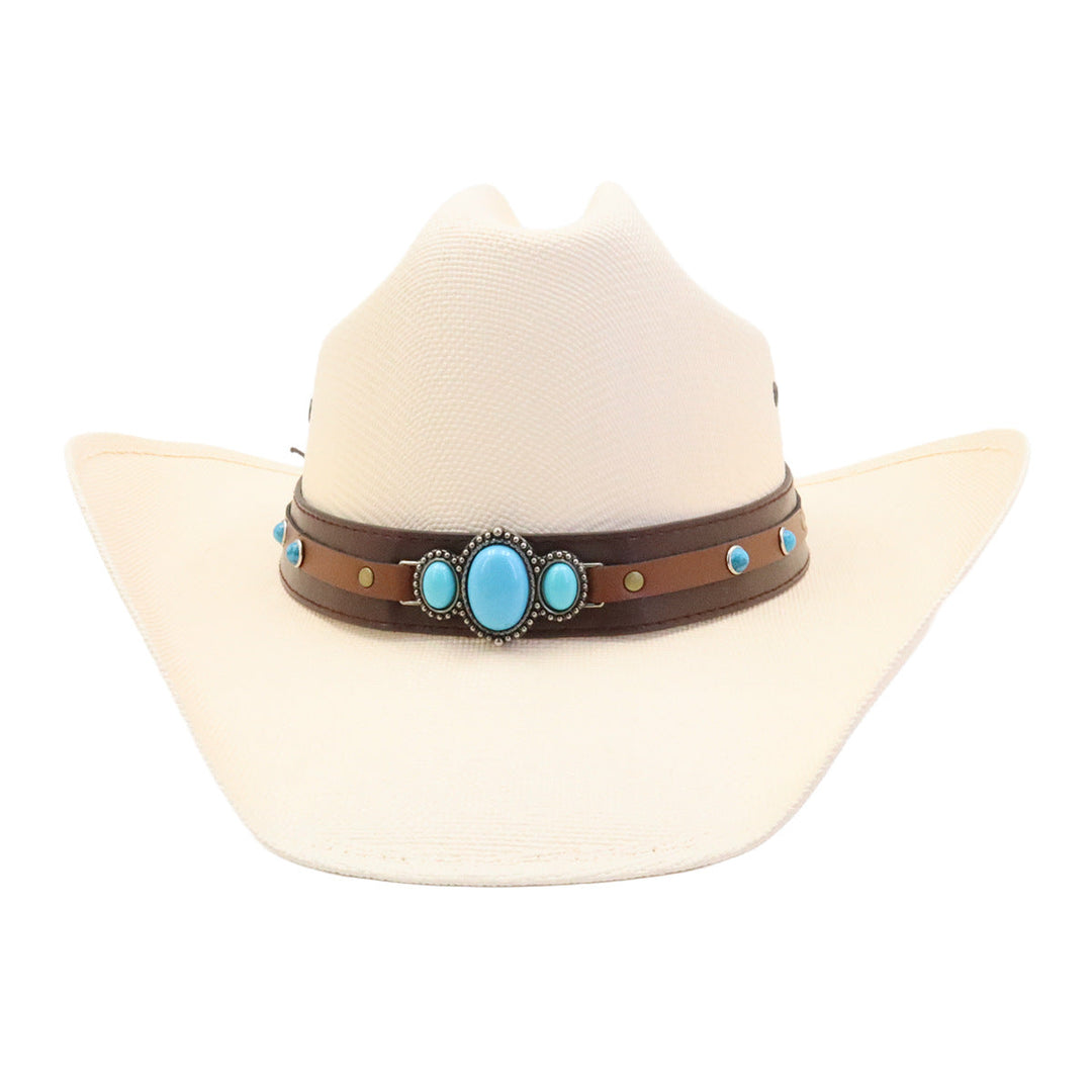 Turquoise Stråhatt Western | Luvikno