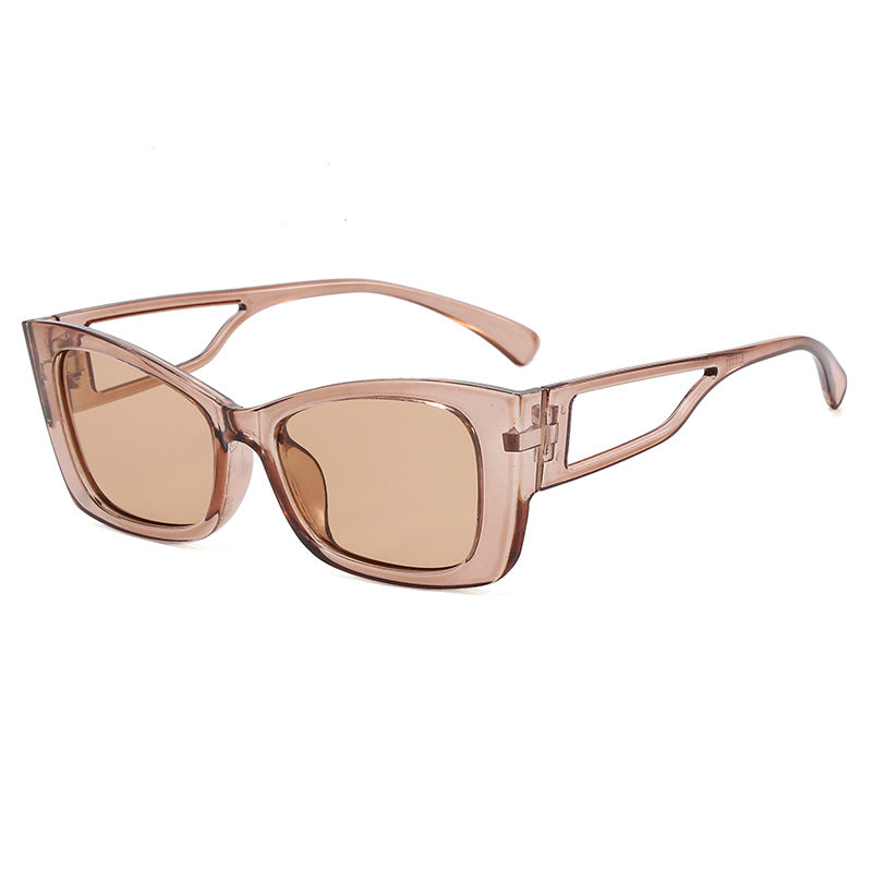 Damer trendy geometrisk solbrille med firkantet ramme Luvikno
