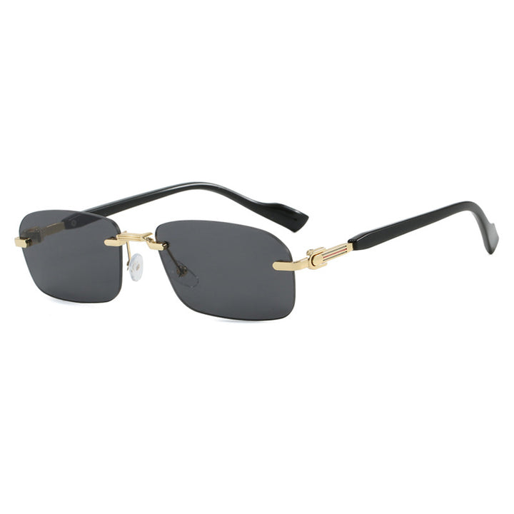 Dame solbrille med elegant metallramme og stilige tre detaljer Luvikno