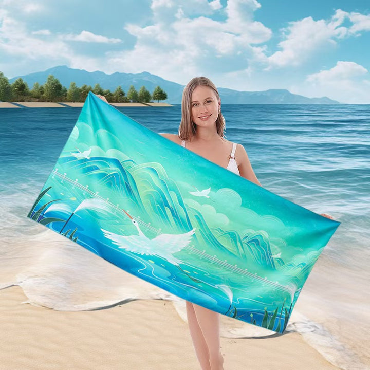 Ladies beach towel with maritime stripe pattern Luvikno