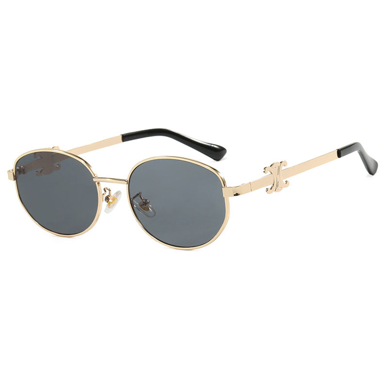 Dame stilige designer solbriller med elegant metallramme Luvikno