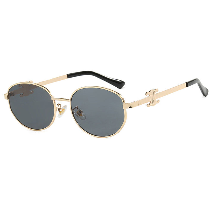 Dame stilige designer solbriller med elegant metallramme Luvikno