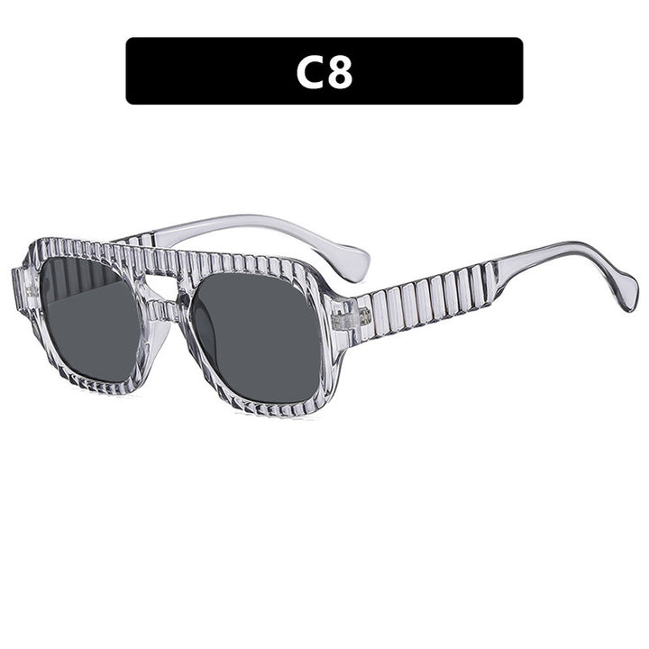 Damer geometrisk solbrille med raffinert strukturdesign Luvikno