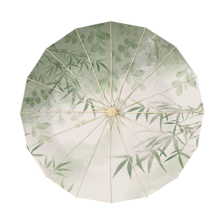 Damer elegant falregnparaply med kunstnerisk blomsterdesign Luvikno