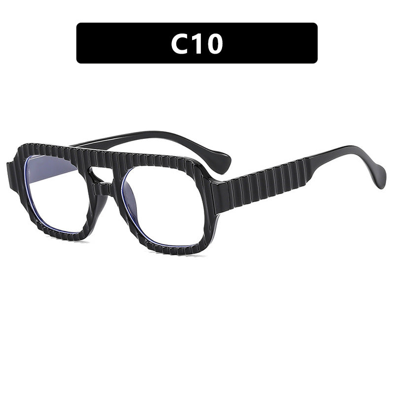Damer geometrisk solbrille med raffinert strukturdesign Luvikno