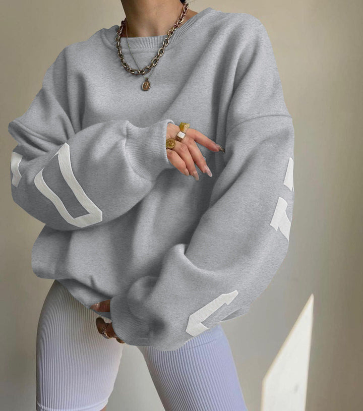 Dame avslappet oversized genser med kontrasterende ermer Luvik