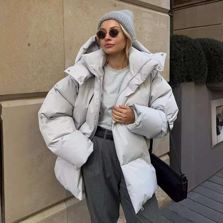 Luvik | Dames Puffer-jakke - Brun - Varm Vinterjakke - Komfortabel