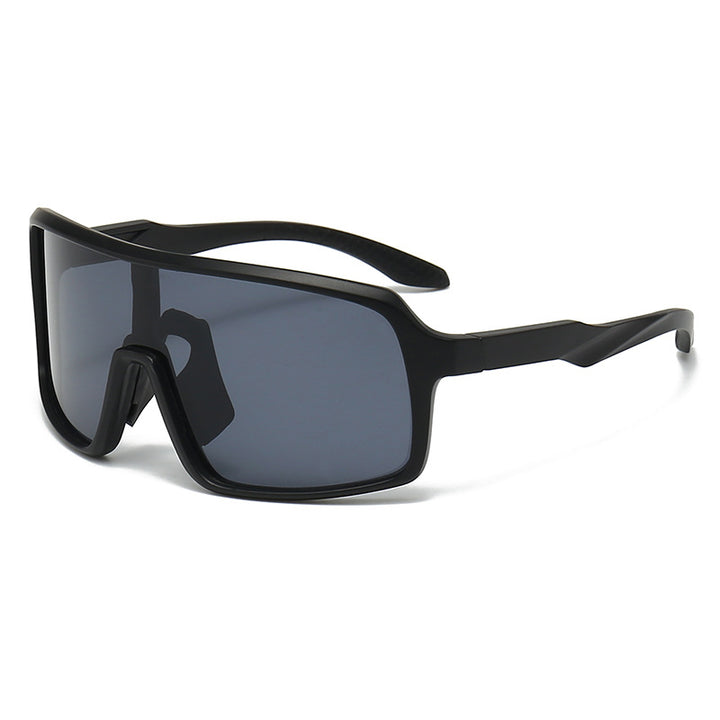 Dame fashion solbrille i futuristisk design med store glass Luvikno