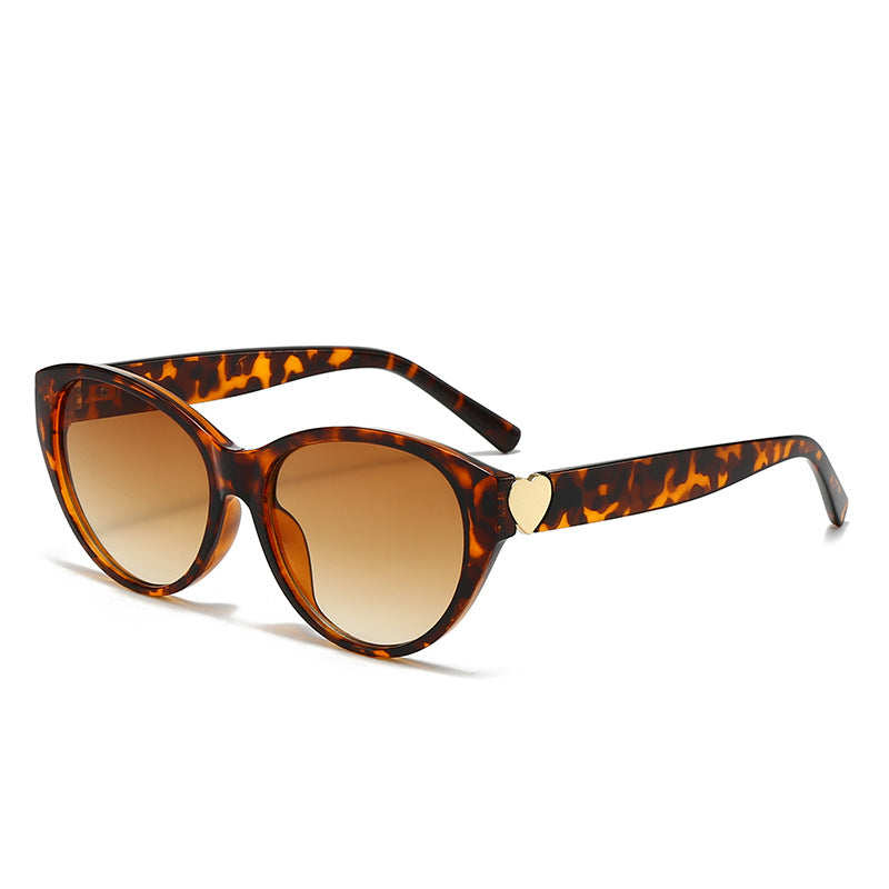Dame Cat-Eye solbriller med hjerte-motiv Luvikno