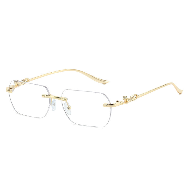 Damer elegant halvmellomrammebrille med dekorative detaljer Luvikno