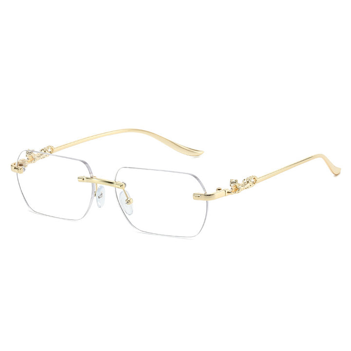 Damer elegant halvmellomrammebrille med dekorative detaljer Luvikno
