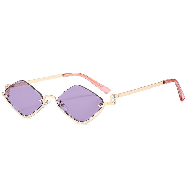 Dame trendy kvadratisk solbrille med filigran metallramme Luvikno