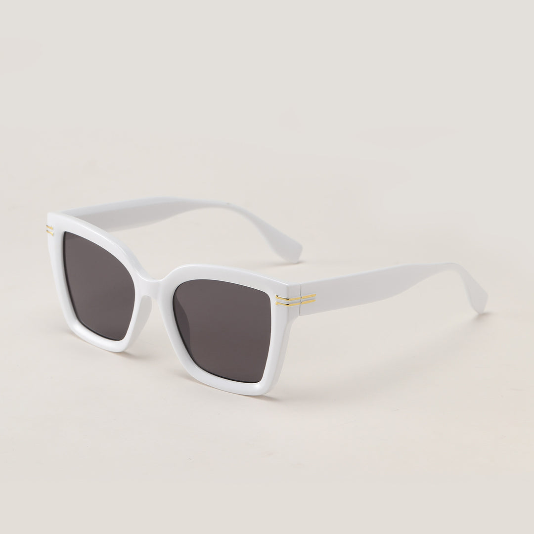 Damer trendy kvadratisk solbrille med elegant ramme Luvikno