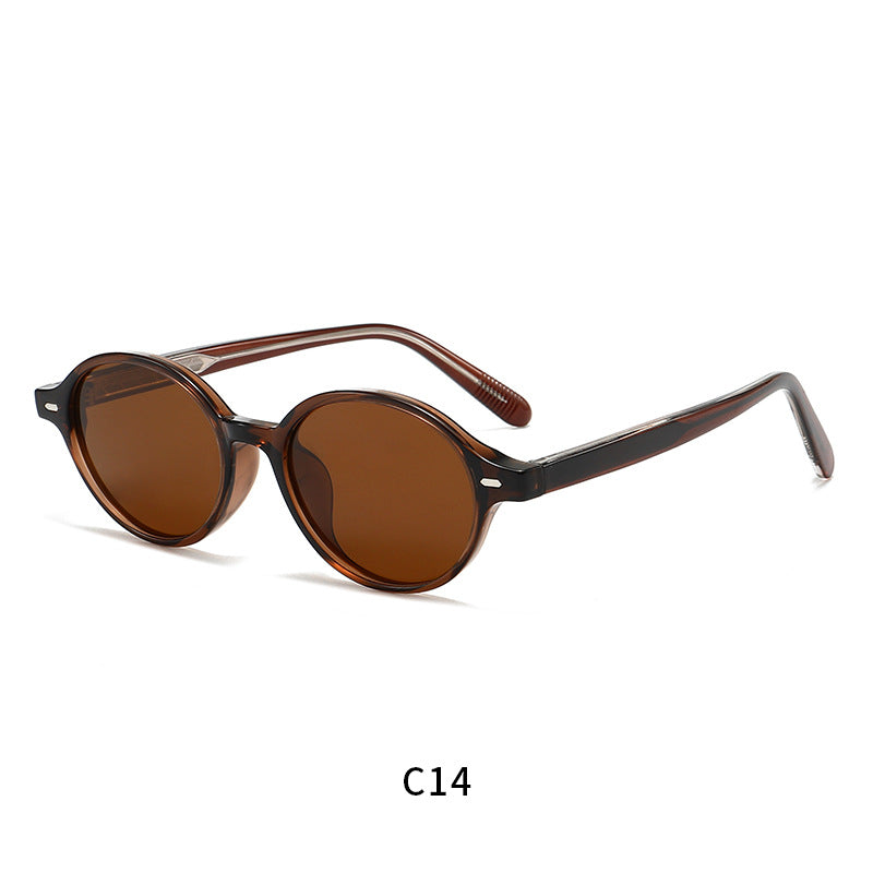 Dames trendy ronde zonnebriller Luvikno