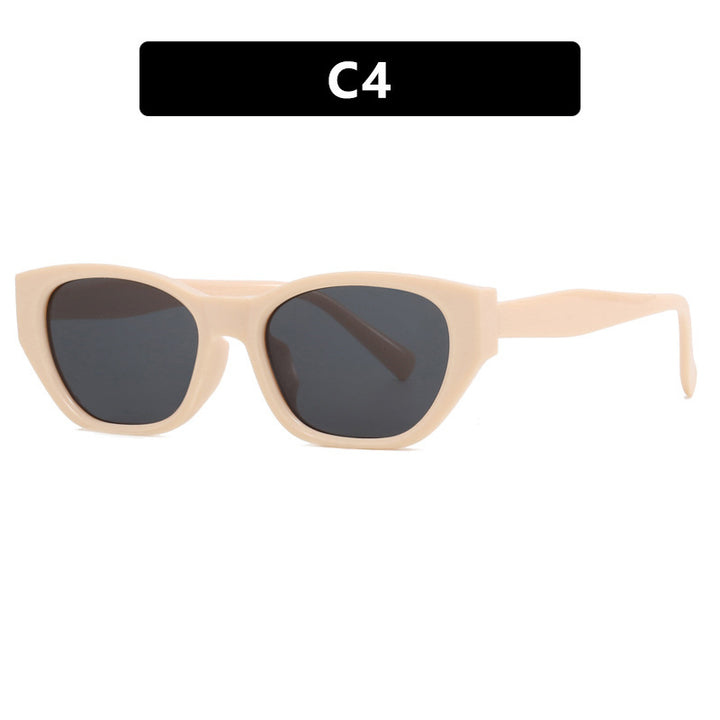 Dame Cat-Eye solbriller med transparent, geometrisk ramme Luvikno