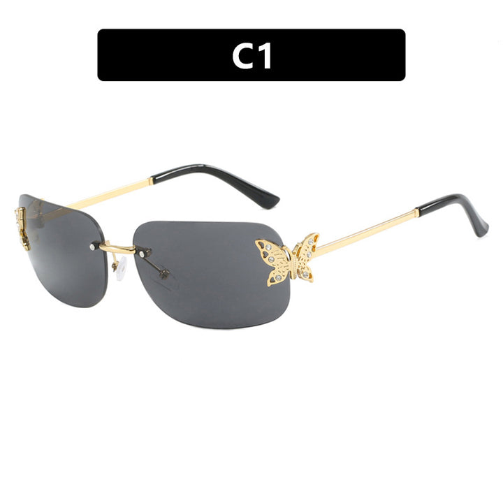 Dame moteriktig solbrille med filigran sommerfugldesign og beskyttende glass Luvikno