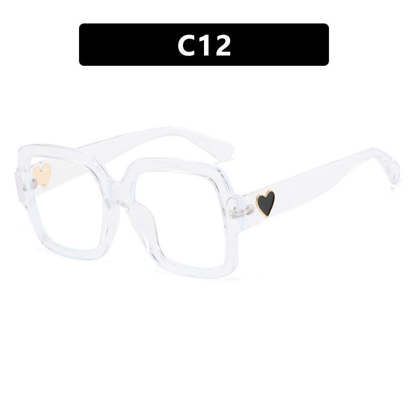 Dame firkantet solbrille med leken hjerte detalj Luvikno