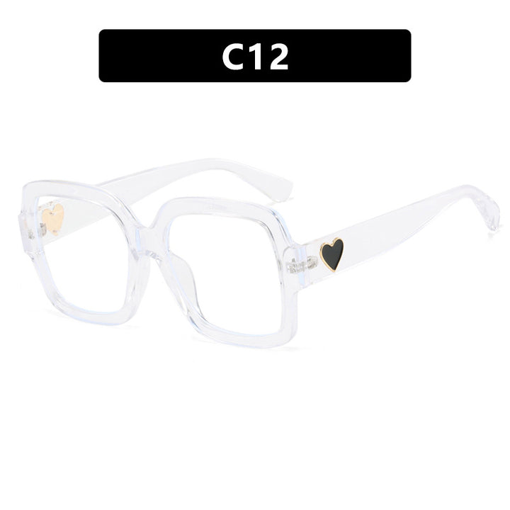 Dame firkantet solbrille med leken hjerte detalj Luvikno