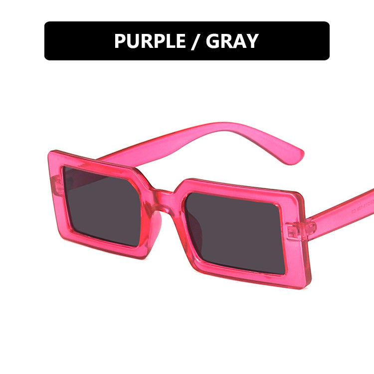 Dame kvadratisk solbrille med moderne, bred ramme og beskyttende UV-filter Luvikno