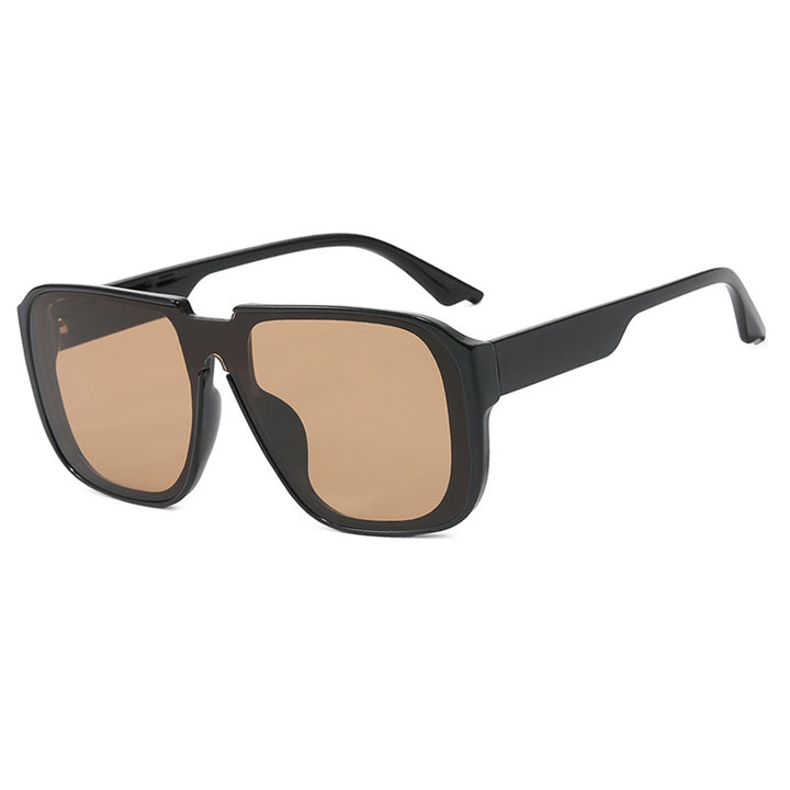 Dame trendy firkantet solbrille med gjennomsiktig, grønn ramme og beskyttende UV-filter Luvikno