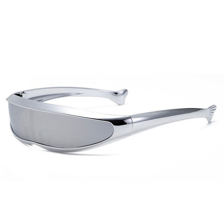 Dame Futuristisk Designer-solbrille med stilig gullramme Luvikno