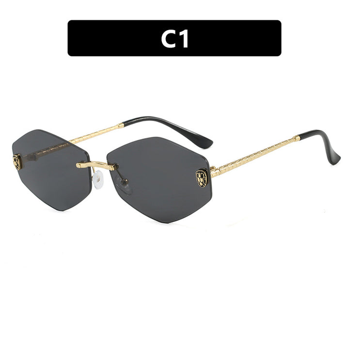 Dame geometrisk solbrille i moderne design med elegant metallramme Luvikno