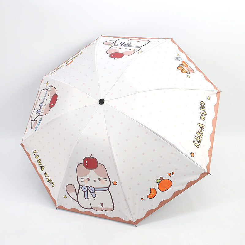 Kvinnes Kawaii Sammenleggbar Paraply Luvikno
