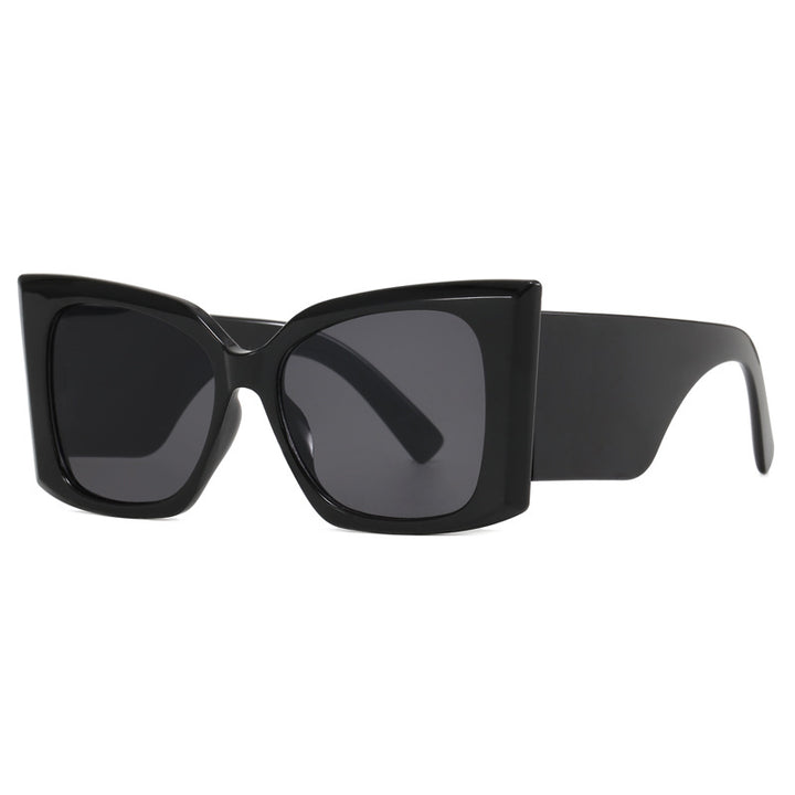 Damer moteriktig oversized solbrille med geometrisk ramme Luvikno