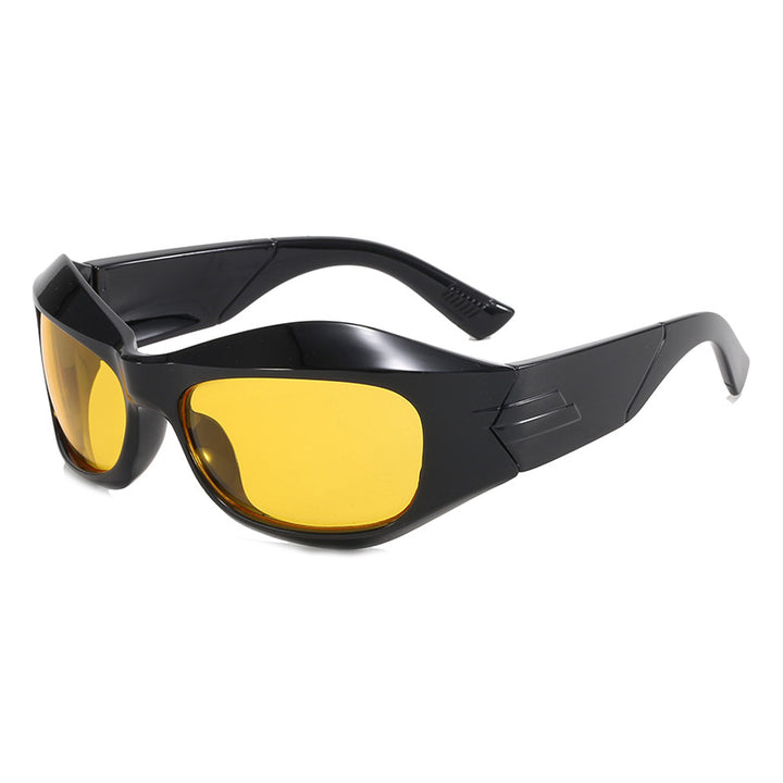 Dame Retro-solbriller i trendy skjolddesign Luvikno