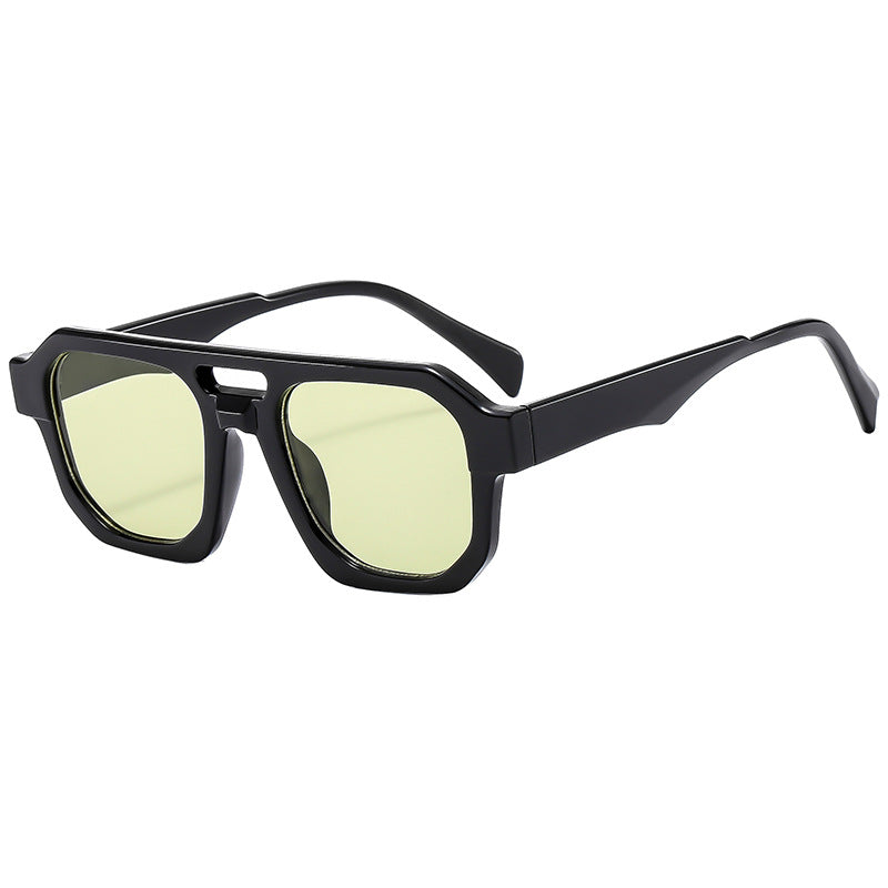 Dame eksklusiv polygonal solbrille med luksuriøst skjoldpadde-mønster Luvikno
