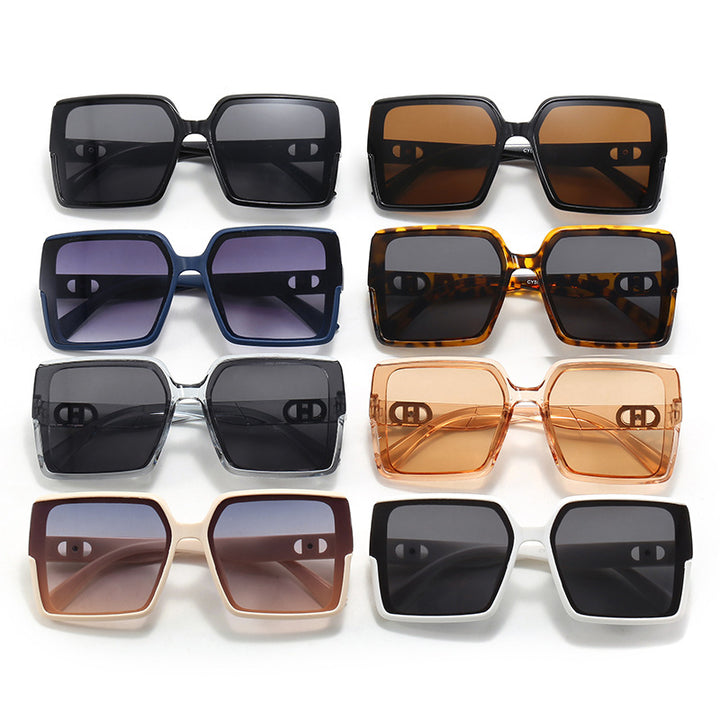 Dame oversized kvadratisk solbrille med elegant ramme Luvikno