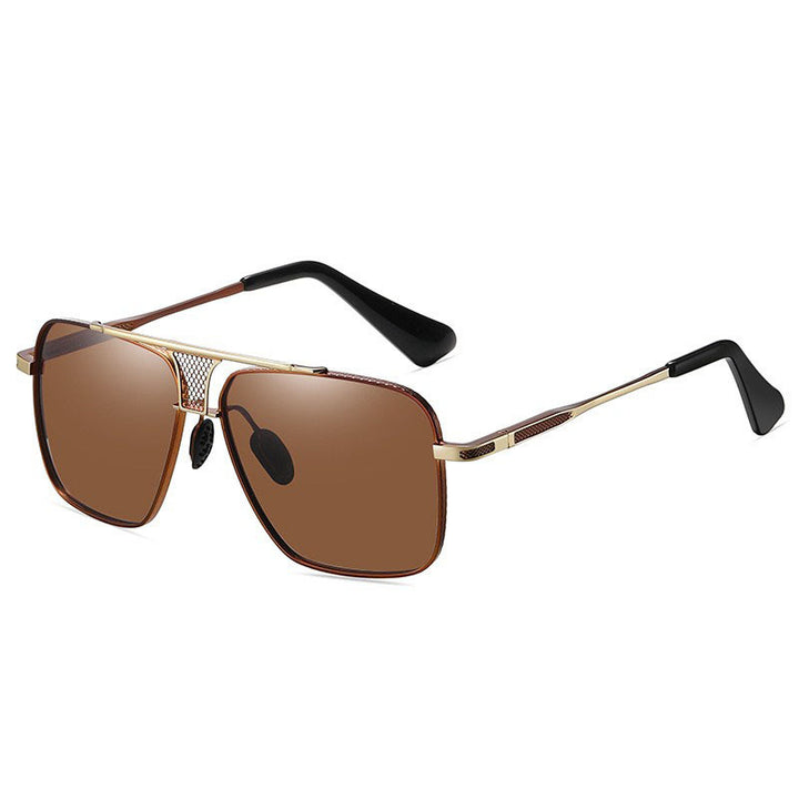 Dame Kvadratisk Solbrille med stilfull metallramme og høykvalitets UV-beskyttelse Luvikno