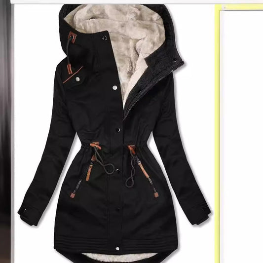 Luvik | Naisten foretti talviparkatakki käytännöllisillä taskuilla ja säädettävällä vyöllä