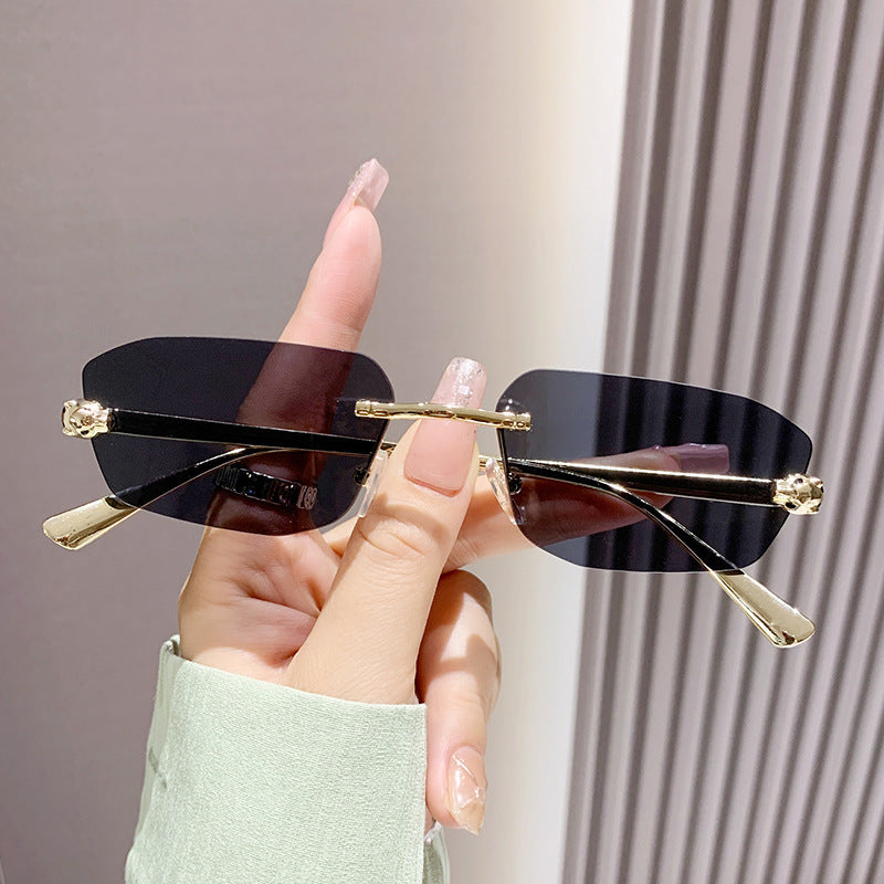 Dame elegant Halvram solbrille Luvikno