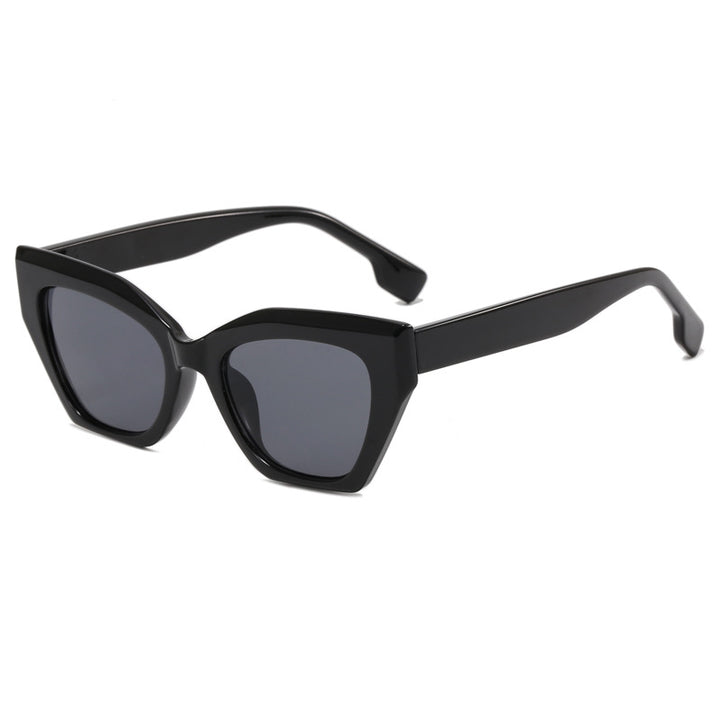 Dame asymmetrisk oversized solbriller med trendy ramme Luvikno