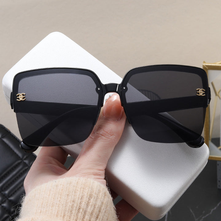 Dame oversized kvadratisk solbrille med høykvalitets linser Luvikno