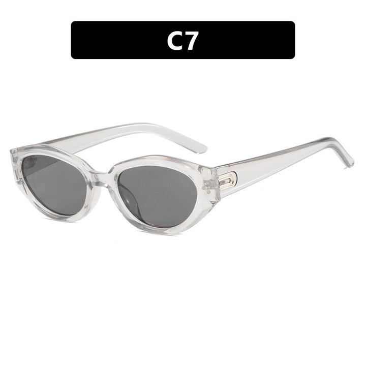 Dame Cat-Eye solbrille med aksentuerte transparente ramme og UV-beskyttelse Luvikno