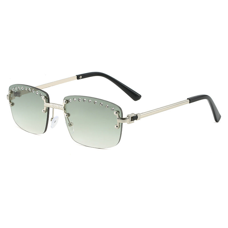Dame elegant solbrille med glitrende krystallakenter Luvikno
