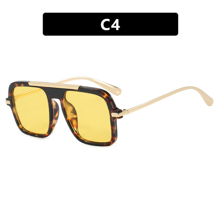 Dame kvadratisk solbrille med luksuriøs metallramme og robuste glass Luvikno