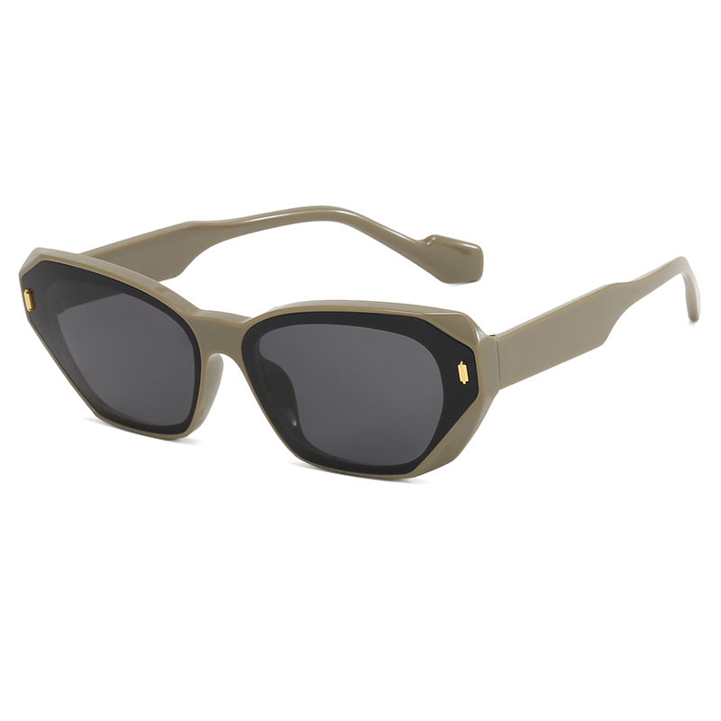 Dame geometrisk designer solbrille med markant ramme Luvikno
